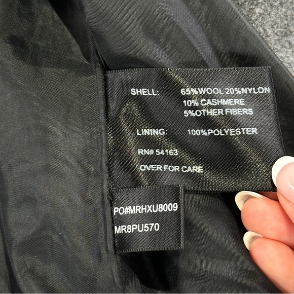 Marvin Richards wool cashmere coat tailored winter gray petite 10P - Picture 10 of 16